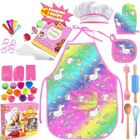 DASINKO 35PCS Kit Patisserie Enfant, Kit Cuisine Jouet Enfant Y Compris Tablier Cuisine, Toque de Chef, Les Gants