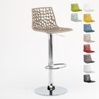 Tabouret Grand Soleil SPIDER pour bar café cuisine haut fixe, Couleur: Beige Juta