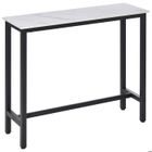 HOMCOM - table de bar - Panneaux de partiucules classe E1 - 120x40x100cm - Blanc aspect marbre, Noir