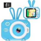 Appareil photo pour enfant LAMZIEN - Ecran HD 2,0 pouces - 20MP/1080P - Dual-Caméras - Carte TF 32Go - Bleu
