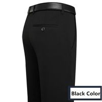 Pantalon d'Optique Formel pour Homme,Noir,Bleu,Gris,artificiel astique,pour Bureau,Grande Taille 46,48,50,52- Black Color