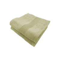 Lot de 2 serviettes de bain coton et bambou - 600gr-m² - Couleurs serviettes Bambou - Taupe - 50 x 100 cm