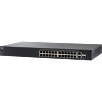 Cisco SF250-24P - Switch manageable Small Business 24 ports PoE+ 10/100   2 ports combinés Gigabit Ethernet / SFP ( Catégorie :
