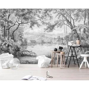 Poster Champignons Forêt Poster/Tapisserie Murale XXL Champignons Forêt - Effet 3D - Tissu Polyester - Décoration Vintage Poster Mural