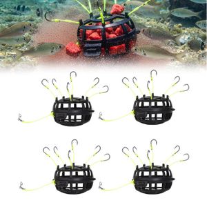 Lot De 4 Hameçons Cage à Appâts – Acier Inoxydable, Flottant 360°, Pour Brochet, Sandre, Perche Et Truite, Eau Douce Et Salée