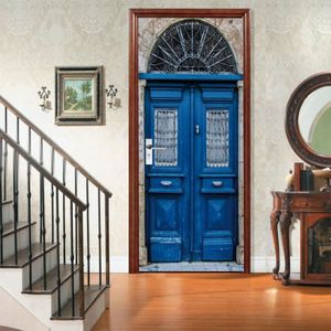 Autocollant De Porte Tulup - Imitation Bois 95x205 Cm - Moderne - Neuf