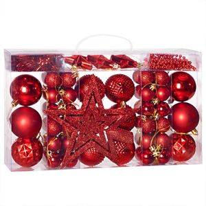 BOULE DE NOËL Set de 66 Boules de Noël Rouge décoration de Noël 