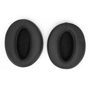 Paire de coussinets d'oreille de rechange en mousse de cuir protéiné pour casque Thomson WHP3311BK WHP3311W Noir 