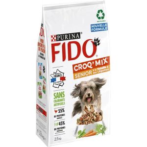 CROQUETTES FIDO Crox'Mix Volaille, Légumes - Pour chien - 2,5