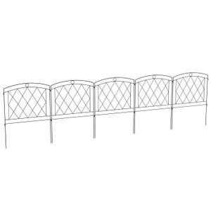 CLÔTURE - GRILLAGE Lot de 5 panneaux de clôture de jardin métal noir