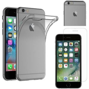 ACCESSOIRES SMARTPHONE [Compatible Apple iPhone 6 - 6S] Coque Silicone Transparent + Verre Trempé Film Protection Ecran [Phonillico®]