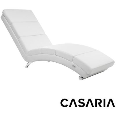 Casaria Meridienne London Fauteuil De Relaxation Chaise Longue D Interieur Ergonomique Pieds Chromes Blanc Achat Vente Meridienne Cdiscount