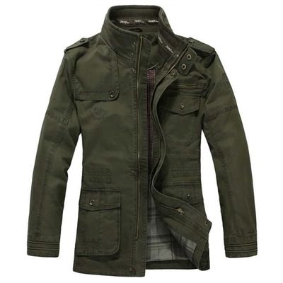 Blouson Printemps Homme Col Montant Casual Veste en Coton Mode Vetement Zippee Vert militaire Vert militaire Cdiscount Pret a Porter