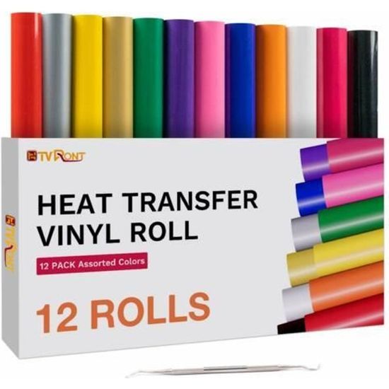 HTVSTD Lot De 8 Feuilles De Vinyle De Transfert Thermique