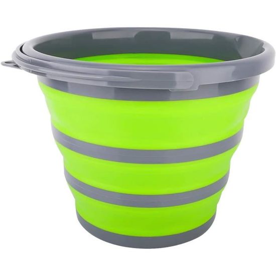 Seau Pliable 10L Grande Capacité - Seau D'Eau Étanché Avec Poignée Pour Camping, Voyage, Voiture, Jardinage, Lavage - Beige Ou Gris
