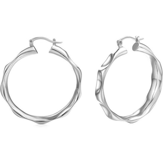 Inateannal Boucles D'oreilles Créoles Ouvertes Torsadées