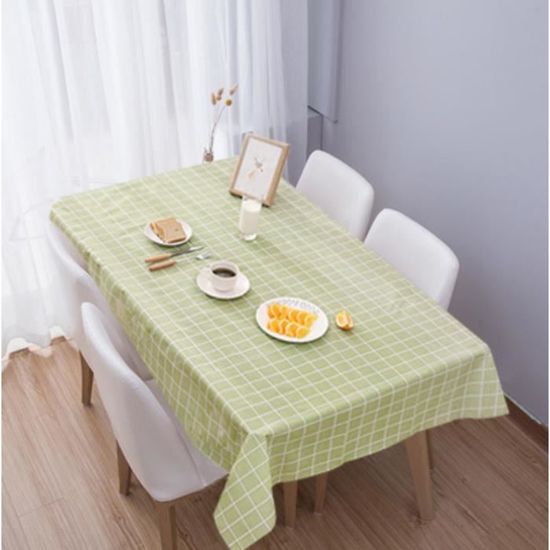 4 x Nappe antitaches rectangle en PVC pour Table Intérieure et Extérieure Nappe Dîner pour Cuisine 140x180 cm, treillis