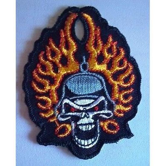 Écusson Tête De Mort Patch Thermocollant 10,8x7,6cm