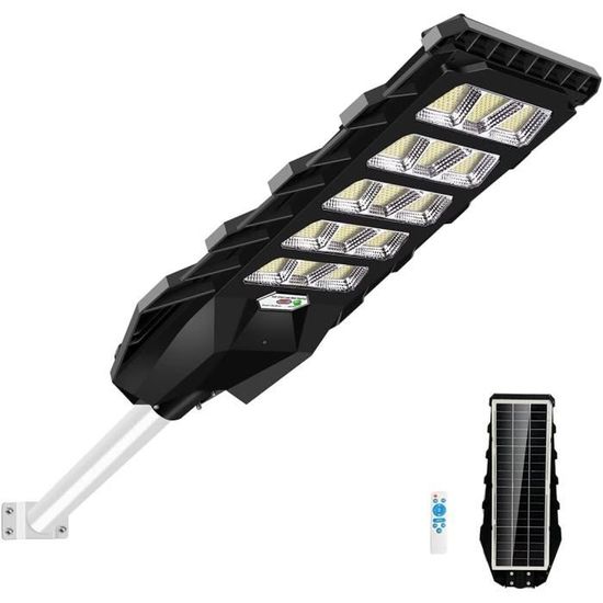 Lampadaire Solaire Extérieur 1200W 792 LEDs Avec Télécommande - Détecteur Mouvement IP67, 6500K