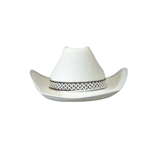 Chapeau de cowboy en feutre blanc - Mixte - Modèle Cow-boy - Accessoire déguisement far west