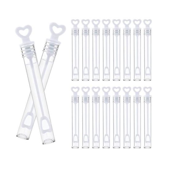 Lot 40 Tubes à Bulles De Savon Mariage – Coeur, 4 Couleurs – 10,6 Cm – Déco Anniversaire Et Fêtes