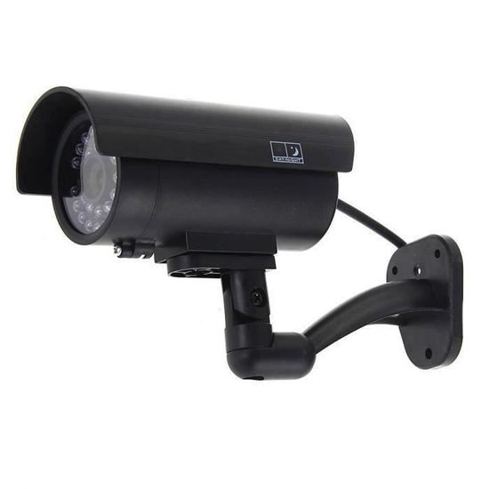Factice Fausse Dummy Caméra de Surveillance CCTV Cam Imitation LED Rouge Etanche Intérieur/Extérieur Sécurité Maison 