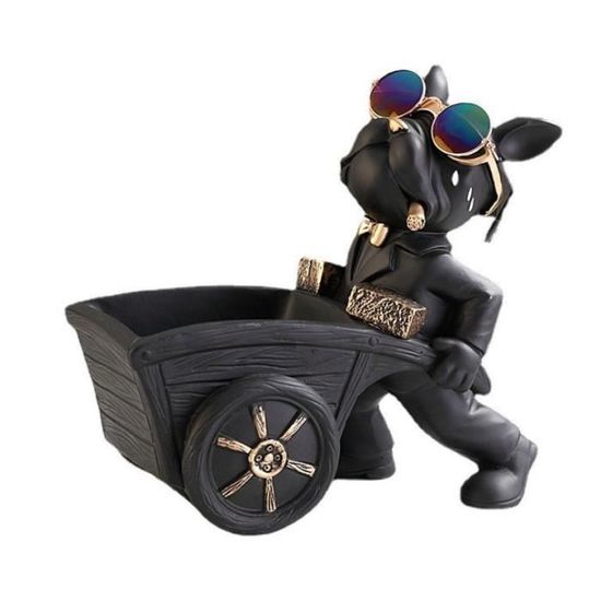 Statue Décorative Bouledogue Français En Résine - 31x12x24 Cm, Moderne, Peint Main