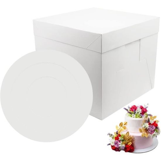 Saijer 2 Pièces Boîte à Gâteau Ronde, Boîte De Transport, Boîte à