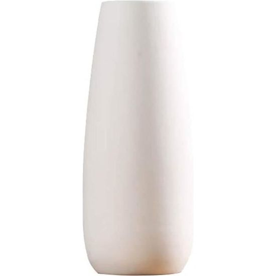 Vase en Céramique Décoration Design Blanc Cylindre Style Mariage Banquet Fête Décor Accessoires de Composition Florale