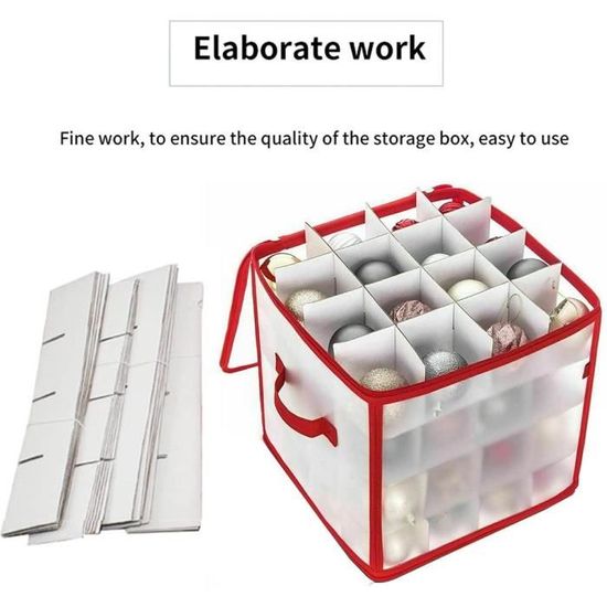 Boîte de rangement pour décorations de Noël à 64 compartiments, 30 x 30 x 30 cm, avec fermeture éclair et poignées, idéale pour les décorations de fêtes, les bijoux et les cadeaux. de 2026 ? $19.99