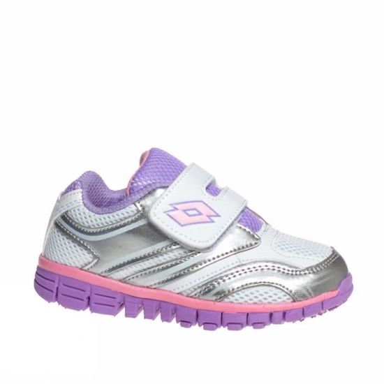Chaussures Enfant Lotto Mixte Connect BC K - Baskets Basses Unisexes, Laçage élastique Et Velcro, Semelle Phylon Légère
