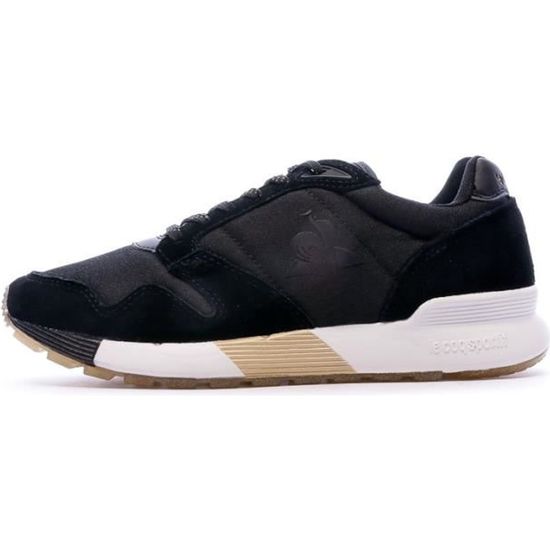 Baskets Femme Le Coq Sportif Omega Cuir Lacets Noir Black Cdiscount Chaussures