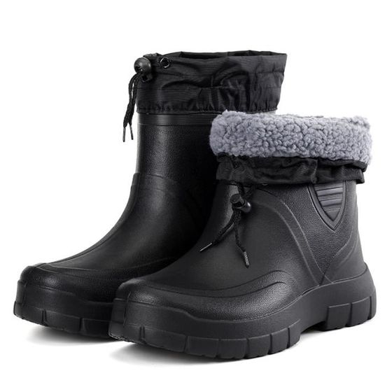 Mishansha - Bottes D'hiver Homme Grises - Doublure Fourrure Chaude - Semelle Antidérapante - Taille 47 EU