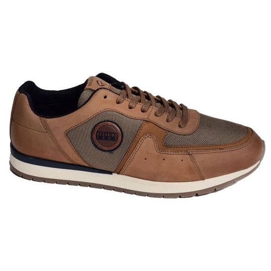 Baskets Homme REDSKINS ACOUSTIC Taille 45 Cuir Marron Lacets