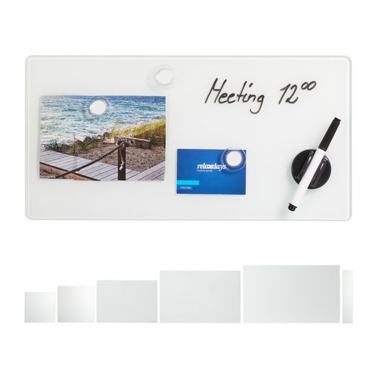 Tableau Blanc & Liège 2 En 1 Relaxdays 60x90 Cm - Magnétique + Panneau Affichage, Cadre Alu