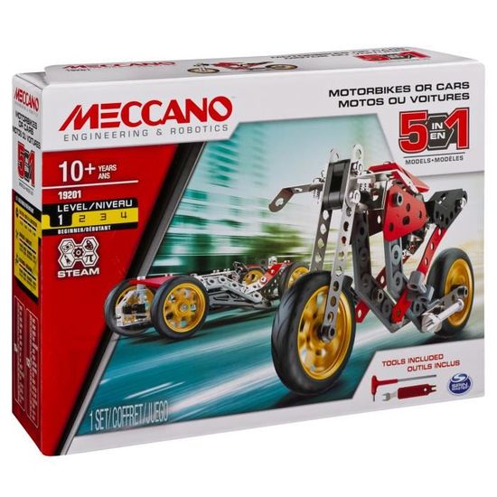 MECCANO - Voiture et moto - 5 modèles