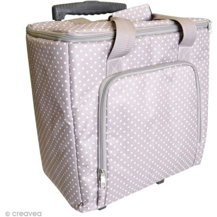 Valise de rangement Artemio - Taupe à pois - 42 x 25 x 37 cm