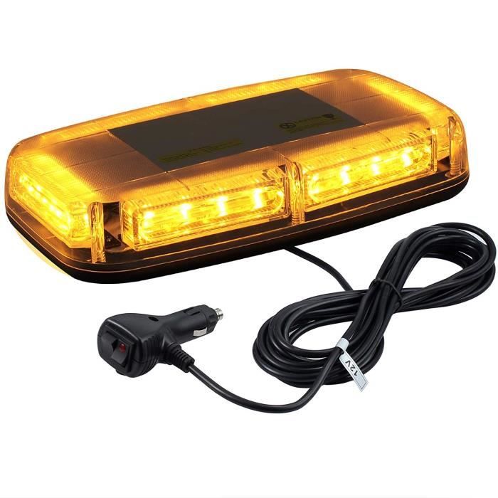 Lumière de Toit de Voiture 12V/24V 24LED Lampe Avertissement Stroboscopique Étanche Gyrophares 7 Modes Flash 24W