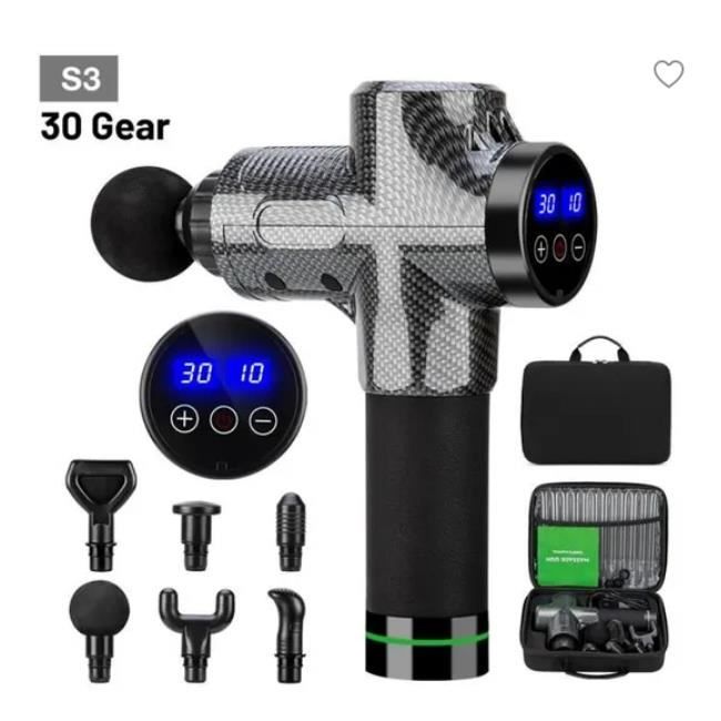 Pistolet de massage électrique à haute fréquence en fibre de carbone Relaxation musculaire Masseur de relaxation du corps électrique