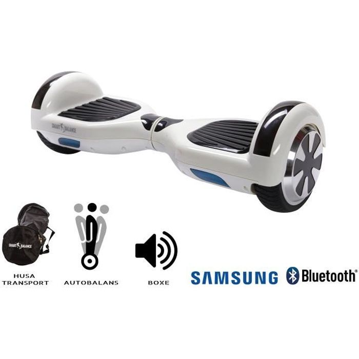 Hoverboard Smart Balance™ Premium Brand, Regular White Pearl, Roues 6,5 pouces, batterie Samsung Cell