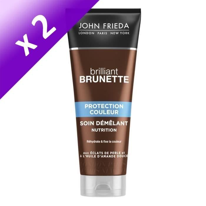 JOHN FRIEDA Soin démêlant Nutrition Protection Couleur Brilliant Brunette - 250 ml (Lot de 2)