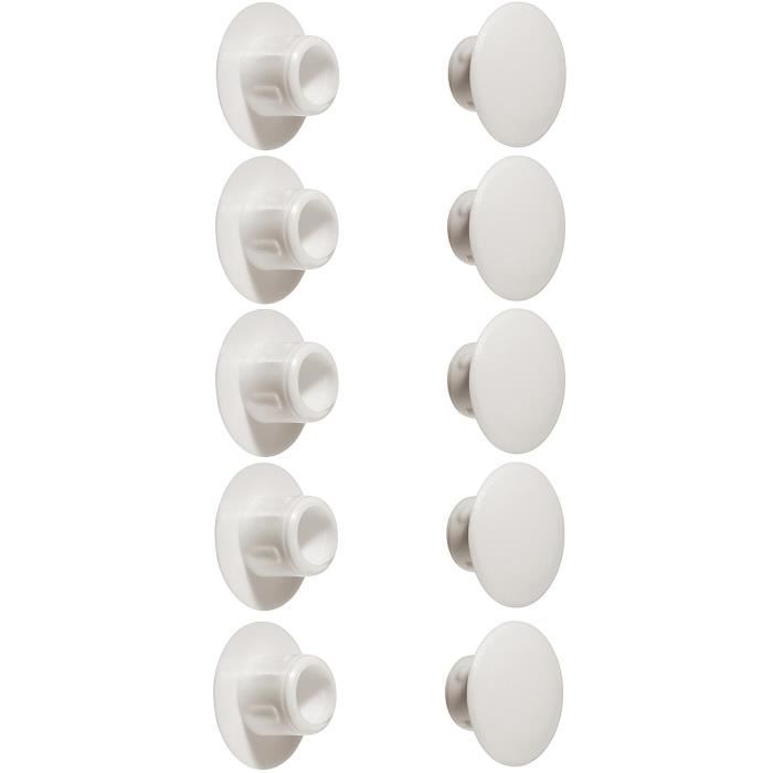 10x cache trou 8.5mm Blanc RAL 9010 bouchon plastique capuchon protection meuble table chaise vis