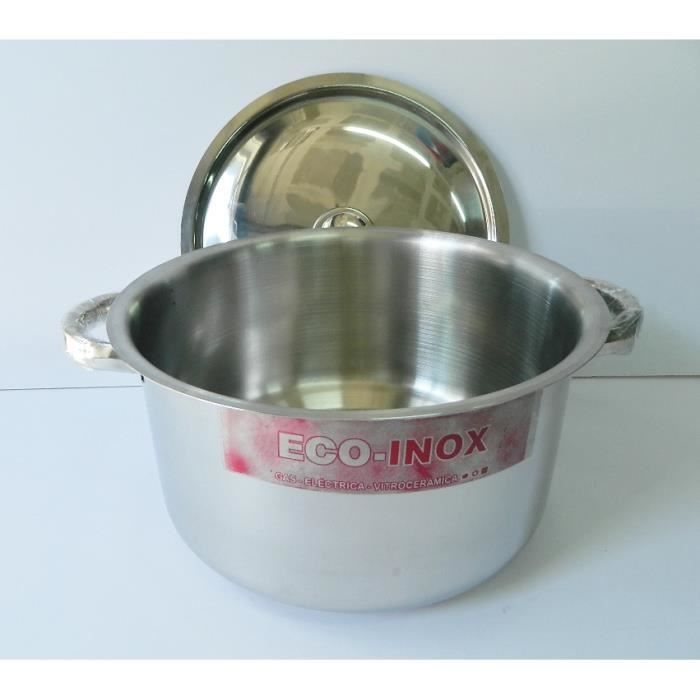 Marmite Cuve Faitout avec couvercle inox de diamètre 26 cm cocotte cuisine