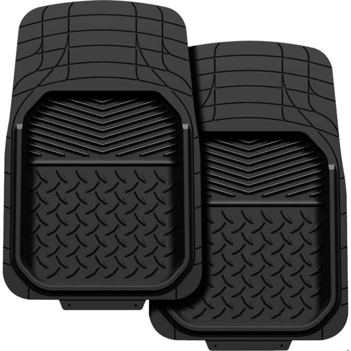 Tapis voiture baquet avant PVC noir découpable INCAR 73x49 cm (x2)