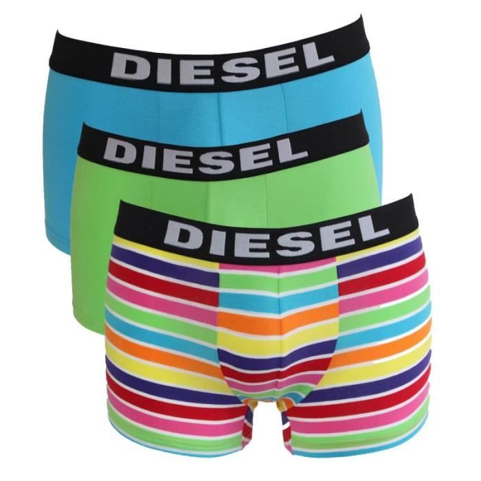 PACK DE 3 BOXERS TURQUOISE-VERT-MULTICOLORE - THE SEASONAL - DIESEL - Taille - XXL