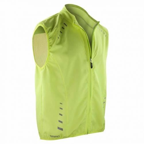Gilet veste sans manches coupe-vent cycliste S259X - jaune citron