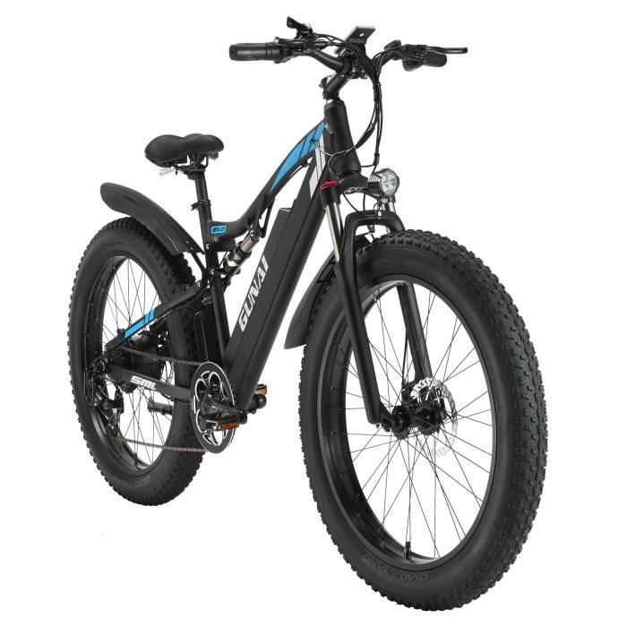 Vélo de ville électrique 26'' - GUNAI -7 vitesses Shimano - Freins à disque - 17 Ah - Noir