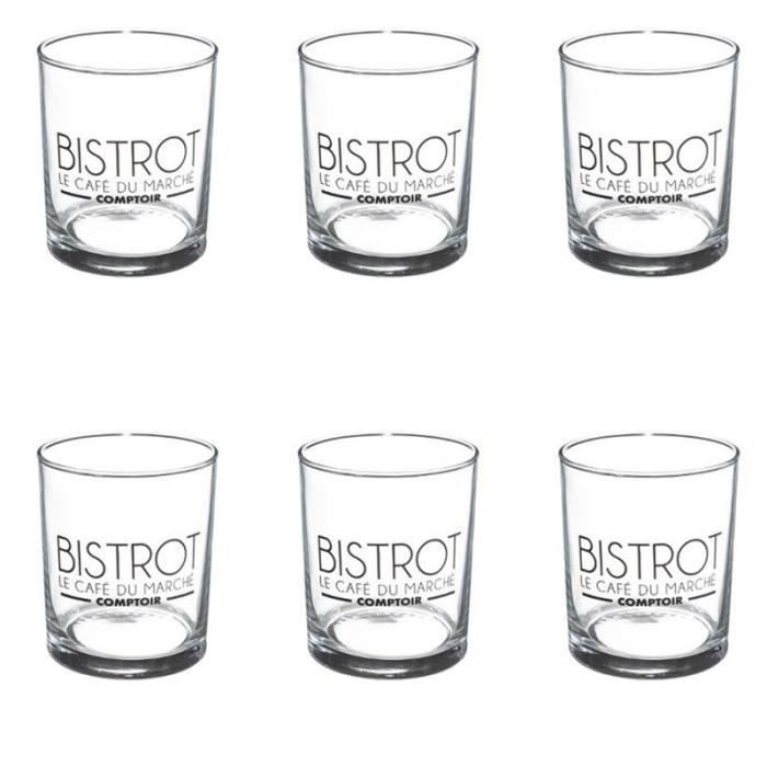 Lot de 6 Verres à Eau -Tribecart- 28cl Transparent