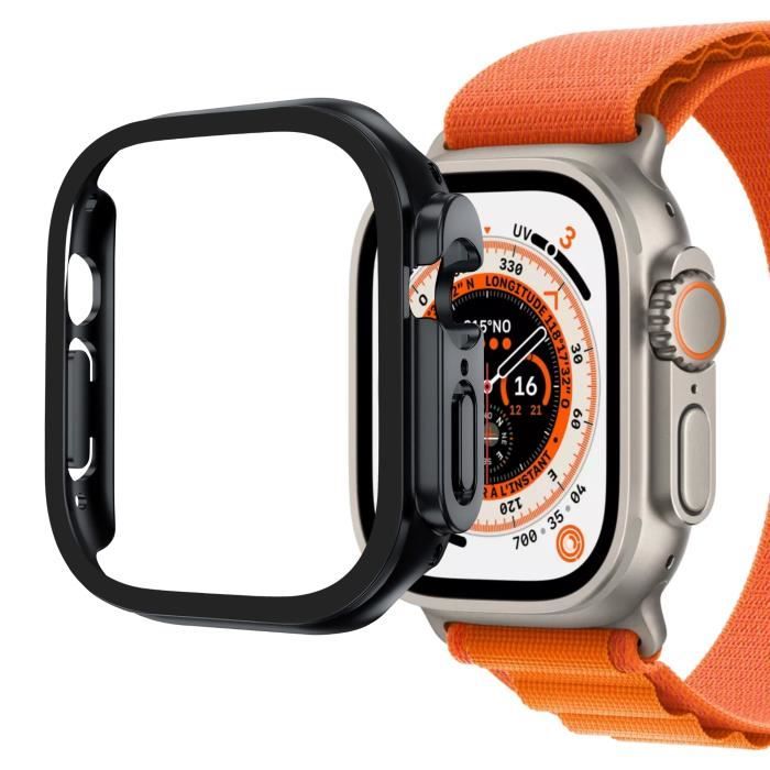 Coque compatible Apple Watch ULTRA 49mm - Protection rigide étui noir écran verre trempé Phonillico®