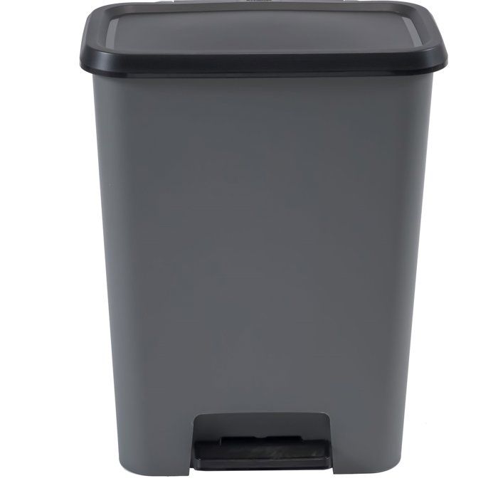 Pédale de tri à pédale Duo - CURVER - COMPATTA - 23 L + 23 L - Gris anthracite - Polypropylène